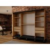 Armoire dressing,  3 portes, 2 penderies, 10 niches et 3 miroirs,  Gamme RICCIANO_T1