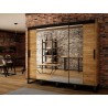 Armoire dressing,  3 portes, 2 penderies, 10 niches et 3 miroirs,  Gamme RICCIANO_T2
