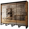 Armoire dressing,  3 portes, 2 penderies, 10 niches et 3 miroirs,  Gamme RICCIANO_T3