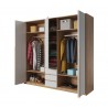 Armoire-dressing 3 portes et 3 tiroirs avec led , Gamme nevada