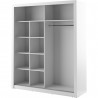 Armoire dressing  design 2 portes coulissantes avec deux miroirs , Gamme concept