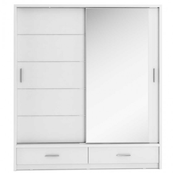 Armoire dressing  2 portes coulissantes avec miroir et led , Gamme concept