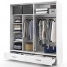 Armoire dressing  2 portes coulissantes avec miroir et led , Gamme concept