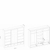 Armoire dressing  3 portes coulissantes avec tiroirs , Gamme concept