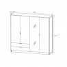Armoire dressing 4 portes 2 tiroirs , Gamme boston