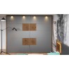 Dressing en bois gris et chêne, 2 portes coulissantes, led, Gamme davos