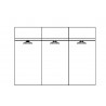 Dressing en bois gris et chêne, 2 portes coulissantes, led, Gamme davos