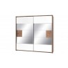 Dressing en bois, 2 portes miroirs coulissantes, led, Gamme davos