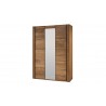 Dressing en chêne et mdf, 2 portes, 1 porte miroir, led, Gamme boston
