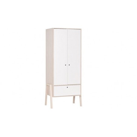 Dressing en bois blanc, 2 portes, 1 tiroir, led, Gamme meyrin
