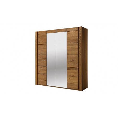 Dressing en chêne et mdf, 2 portes, 2 portes miroirs,  Gamme boston