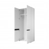 Armoire dressing 2 portes  2 niches et 2 penderies, couleur blanc et noir, Gamme TOREK