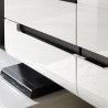 Armoire dressing 2 portes  2 niches et 2 penderies, couleur blanc et noir, Gamme TOREK