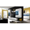 Armoire dressing 2 portes  2 niches et 2 penderies, couleur blanc et noir, Gamme TOREK