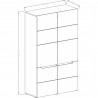Armoire dressing 2 portes  2 niches et 2 penderies, couleur blanc et noir, Gamme TOREK