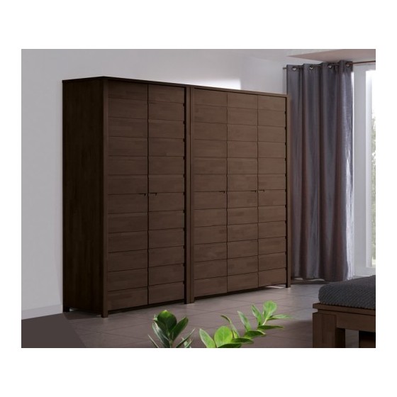 Dressing en bois et wenge laqué, 2 portes avec penderie, Gamme carouge