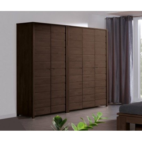 Dressing en bois et wenge laqué, 2 portes avec penderie, Gamme carouge