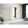 Armoire dressing,  longeur 100 cm, 2 portes , 2 pendries et 5 niches, couleur blanc,  Gamme WAVE