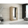 Armoire dressing,  longeur 120 cm, 2 portes , 2 pendries et 5 niches, couleur somona,  Gamme WAVE