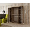 Armoire dressing,  longeur 180 cm, 2 portes , 2 pendries et 5 niches, couleur blanc,  Gamme WAVE