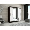Armoire dressing,  longeur 180 cm, 2 portes , 2 pendries et 5 niches, couleur wenge,  Gamme WAVE