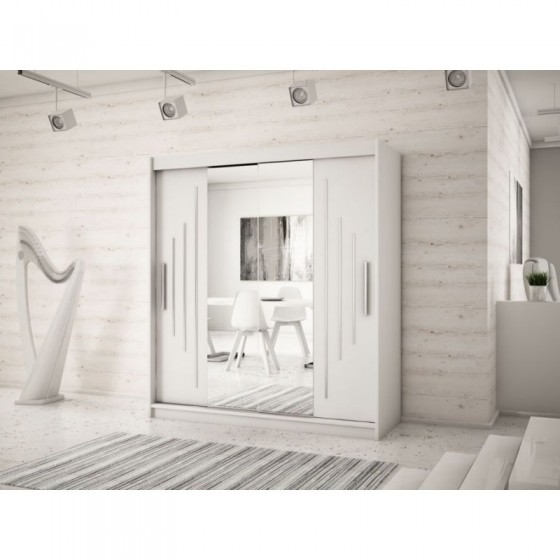 Armoire dressing,  longeur 180 cm, 2 portes, 2 penderies et 10 niches,  Gamme YORK_01