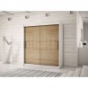 Armoire dressing,  longeur 150 cm, 2 portes, 2 penderies et 5 niches,  Gamme YORK