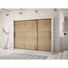 Armoire dressing,  longeur 250 cm, 3 portes, 2 penderies et 10 niches,  Gamme YORK