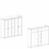 Armoire dressing 5 portes, 7 niches et 2 penderies, couleur bois et blanc, Gamme EvoBlanc