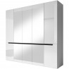 Armoire dressing 5 portes,  couleur blanc, Gamme KaliBlanc