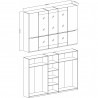 Armoire dressing 5 portes,  couleur blanc, Gamme KaliBlanc
