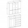 Armoire dressing 4 portes, couleur blanc, Gamme KaliBlanc