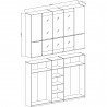 Armoire dressing 5 portes,  couleur noir, Gamme KaliAnth