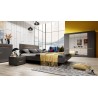 Armoire dressing 5 portes,  couleur noir, Gamme KaliAnth
