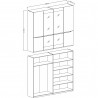 Armoire dressing 4 portes,  couleur noir, Gamme KaliAnth