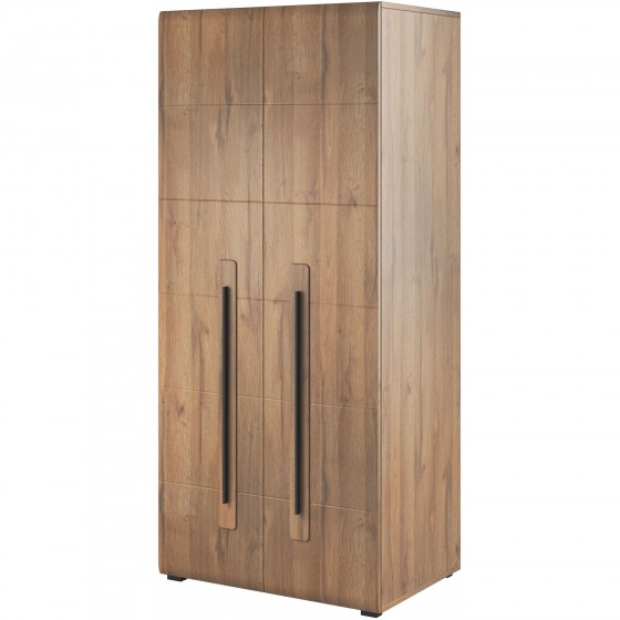Armoire dressing, 1 niche et 1 penderie, couleur chêne, Gamme TutaBois