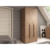Armoire dressing, 1 niche et 1 penderie, couleur chêne, Gamme TutaBois