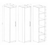 Armoire dressing, 1 porte et 5 niches, couleur blanc, Gamme MitaBlanc