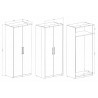 Armoire dressing, 2 portes 1 niche et 1 penderie, couleur blanc, Gamme MitaBlanc