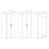 Armoire dressing, 2 portes miroirs 1 niche et 1 penderie, couleur blanc, Gamme MitaBlanc