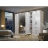 Armoire dressing, 2 portes 3 tiroirs et 1 penderie, couleur blanc, Gamme MitaBlanc