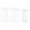 Armoire dressing, d'angle, 2 niches et 2 penderies, couleur blanc et bois, Gamme MitaBois