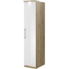 Armoire dressing, 1 porte et 5 niches, couleur blanc et bois, Gamme MitaBois