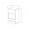 Etagère murale 1 porte  4 niches, couleur blanc et noir, Gamme TOREK