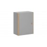 Étagère murale en bois gris, 2 niches, 1 porte, Gamme benidorm