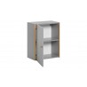 Étagère murale en bois gris, 2 niches, 1 porte, Gamme benidorm