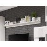 Etagère murale, 160 cm de longeur, couleur blanc et noir, Gamme TutaBlanc