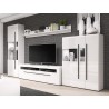 Etagère murale, 160 cm de longeur, couleur blanc et noir, Gamme TutaBlanc