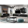 Etagère murale, 3 niches, couleur verre noir / noir, Gamme LioNoir