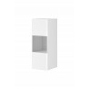 Etagère murale, 1 porte semi vitrée et 3 niches, couleur verre blanc / blanc, Gamme LioBlanc